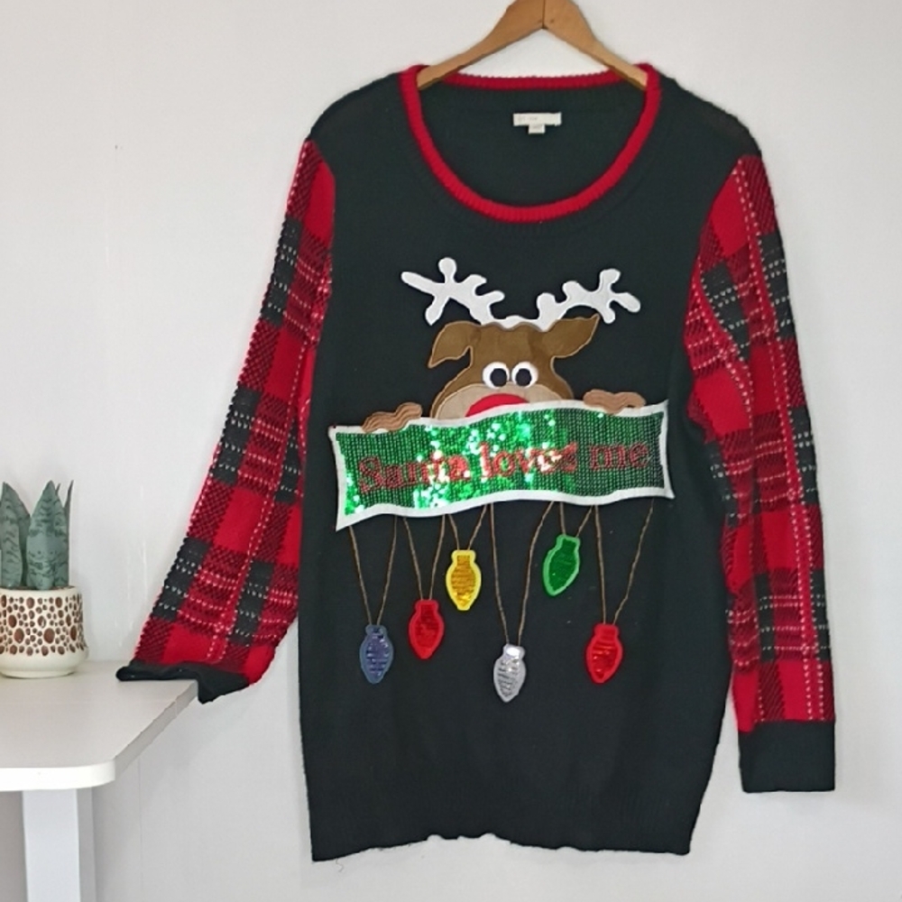 Est 1946 Ugly Christmas Sweater Festive Reindeer Christmas Sweater Cute Office